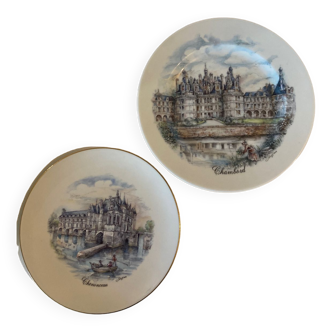 2 Plates castles of the Loire