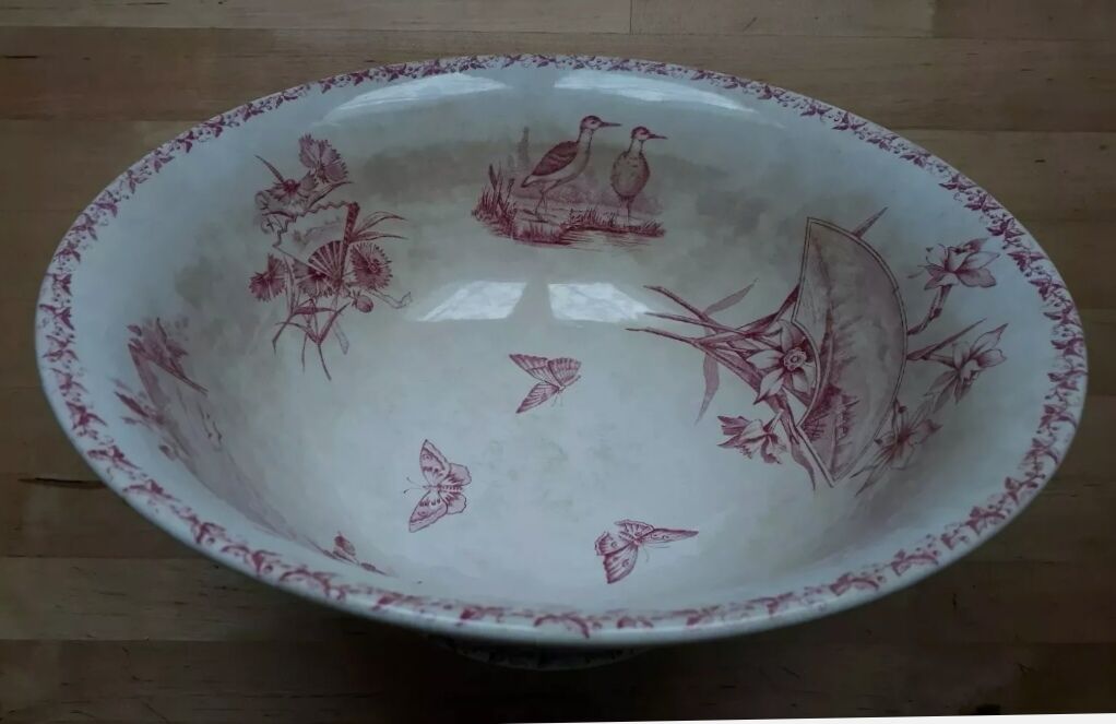 Saladier former earthenware butterflies Badonvilliers