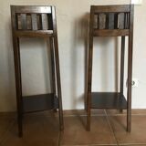Pair of wooden standing planters