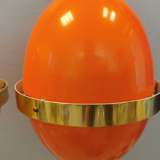 EXTREMELY rare LYFA Space Age lamps in thin lacquered metal with brass colored "ring" around.