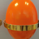 EXTREMELY rare LYFA Space Age lamps in thin lacquered metal with brass colored "ring" around.