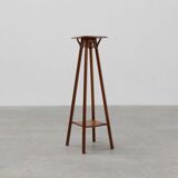 Art Deco tall oak wooden console or pedestal, France 1920s