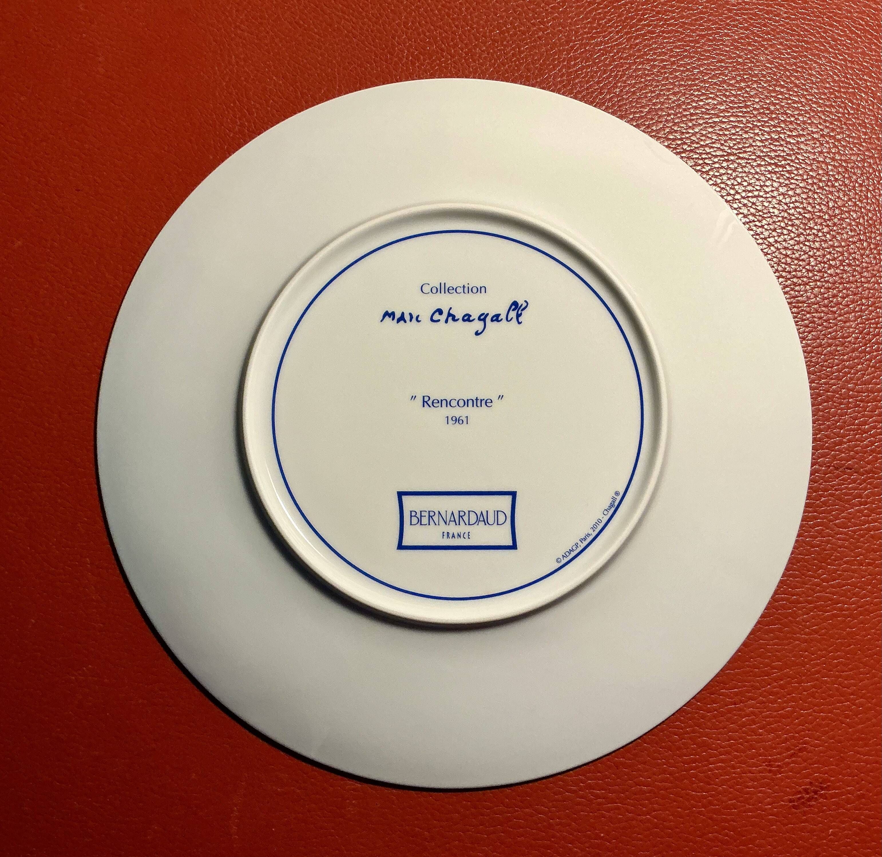 Bernardaud box of 6 Limoges porcelain plates Marc Chagall