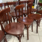 Set of 10 vintage bistro chairs from the 1970s.