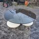 Table basse en verre fumé pied chromé des années 70