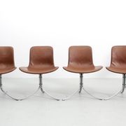 Set of 4 Scandinavian chairs model PK9 original edition K. Christiansen
