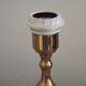 Vintage French Round Brass Table Lamp With Beige and Gold Shade