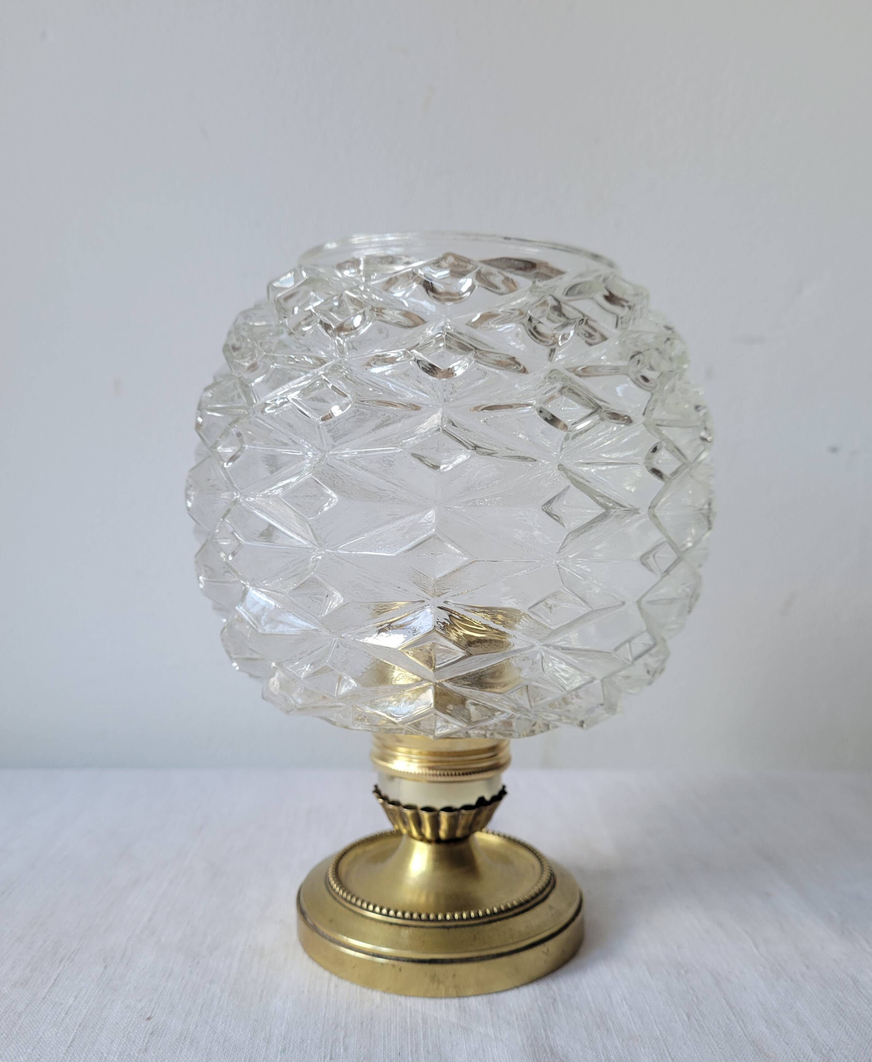 Brass and glass lamp