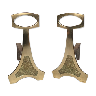Pair of bronze and steel cast iron channels 1970