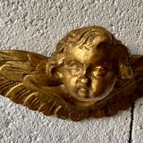 Pair of angels in gilded wood