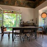 Old farm table with drawers