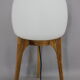 1970s upcycled glass and oak lamp
