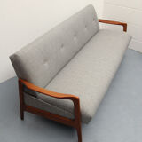1960s sofa/daybed convertible in cherrywood