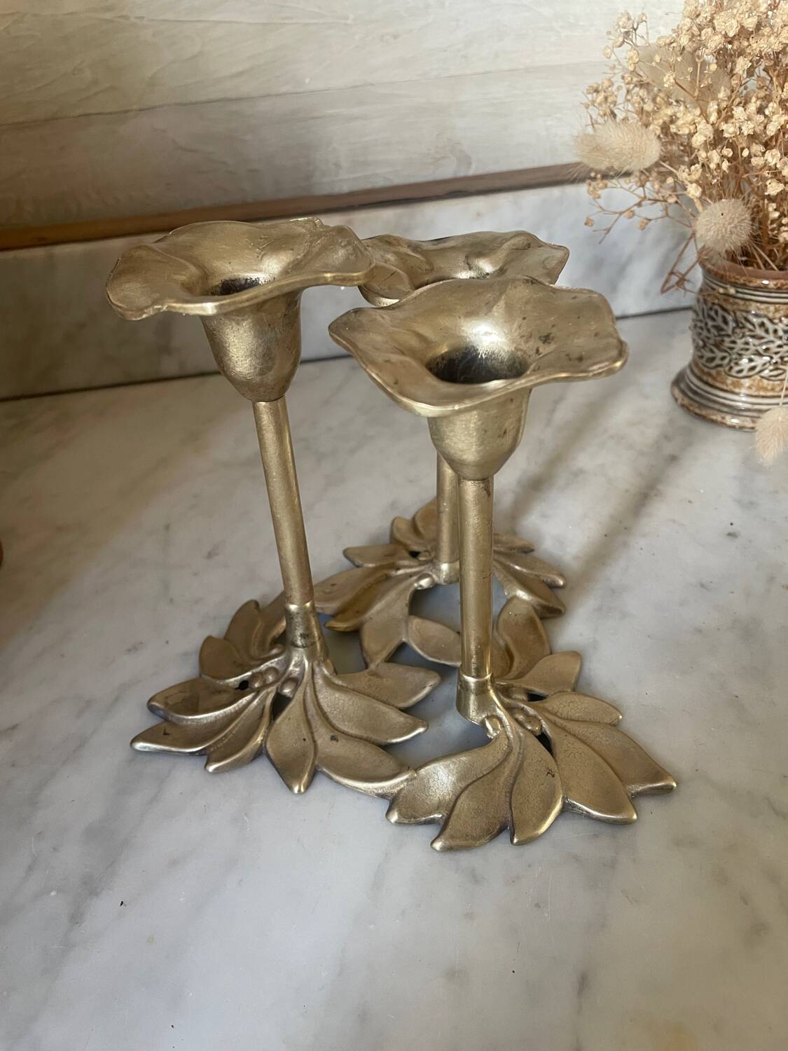 Vintage brass flower chandelier