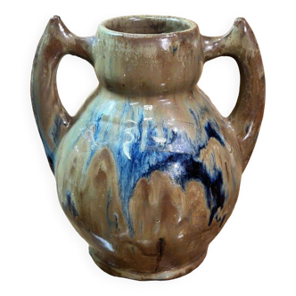 old A.labaune reflex sandstone vase, Digoin ceramics, art nouveau Jugendstil