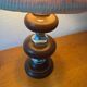 70s wooden chrome flower lamp