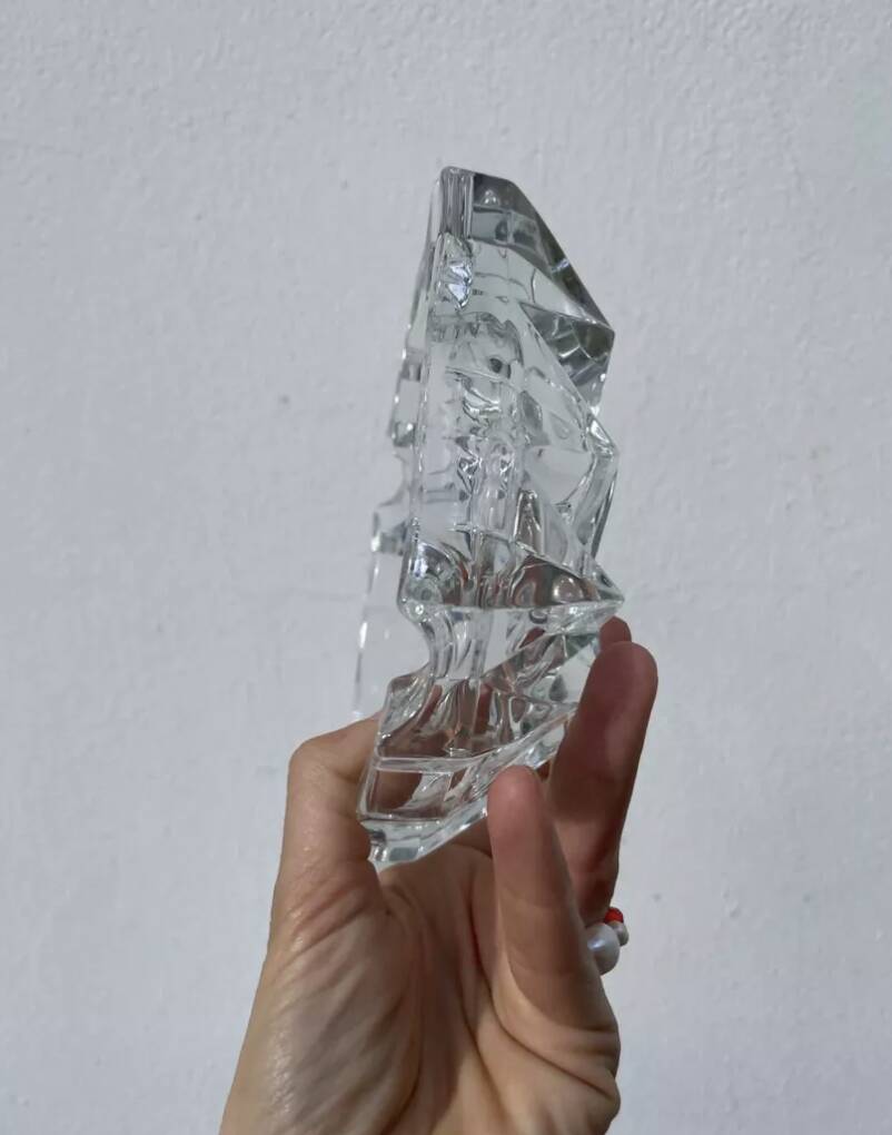 Vintage 1970s cut glass ashtray