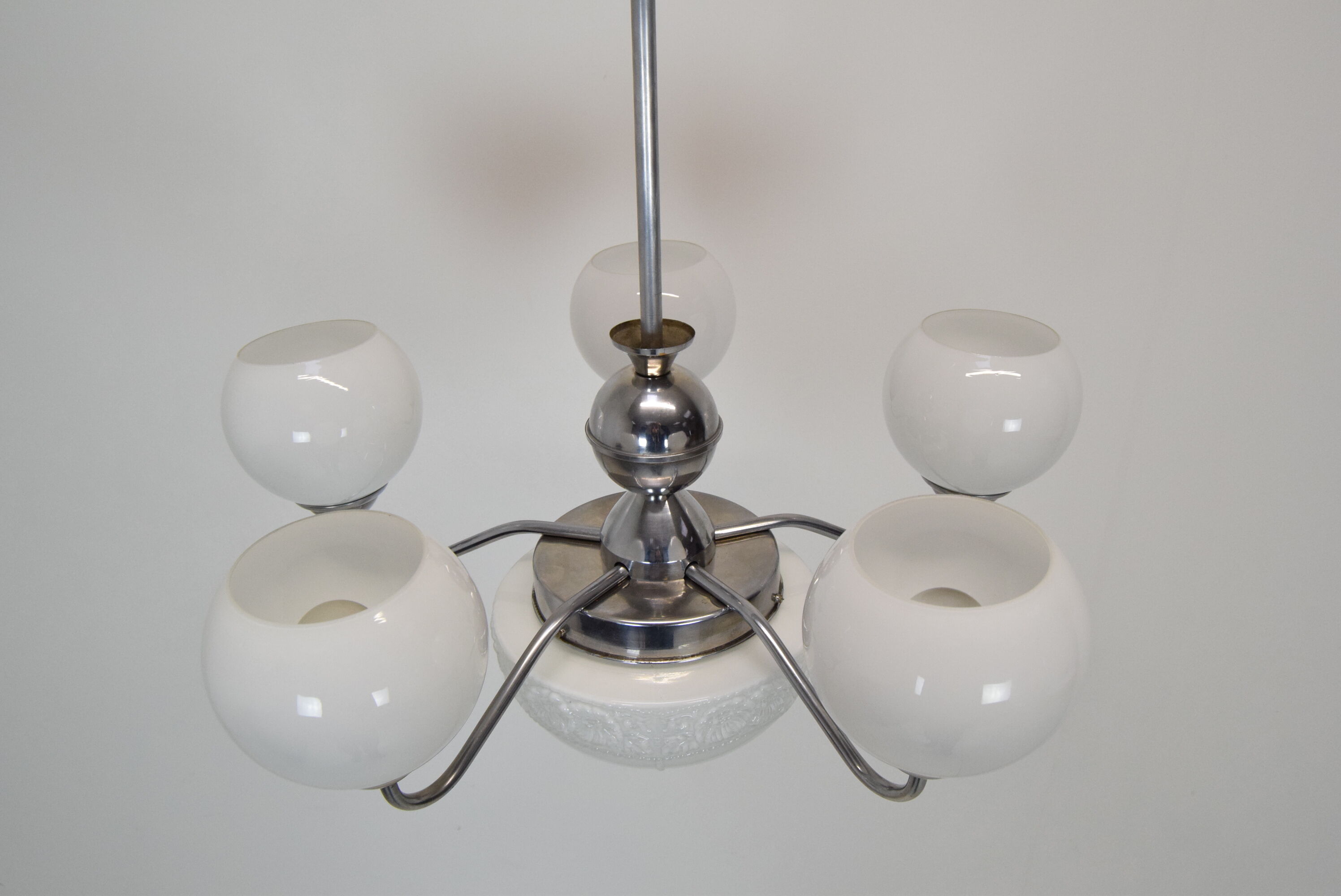 Art deco chrome chandelier,1930's.