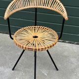 Vintage rattan chair Rohe Noordwolde Netherlands 1960s design