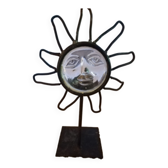 Handcrafted vintage sun candle holder