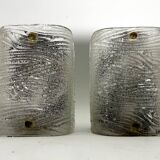 Toni Zuccheri, Mid-Century pair of corteccia Murano glass sconces for Venini. Italy 1960s