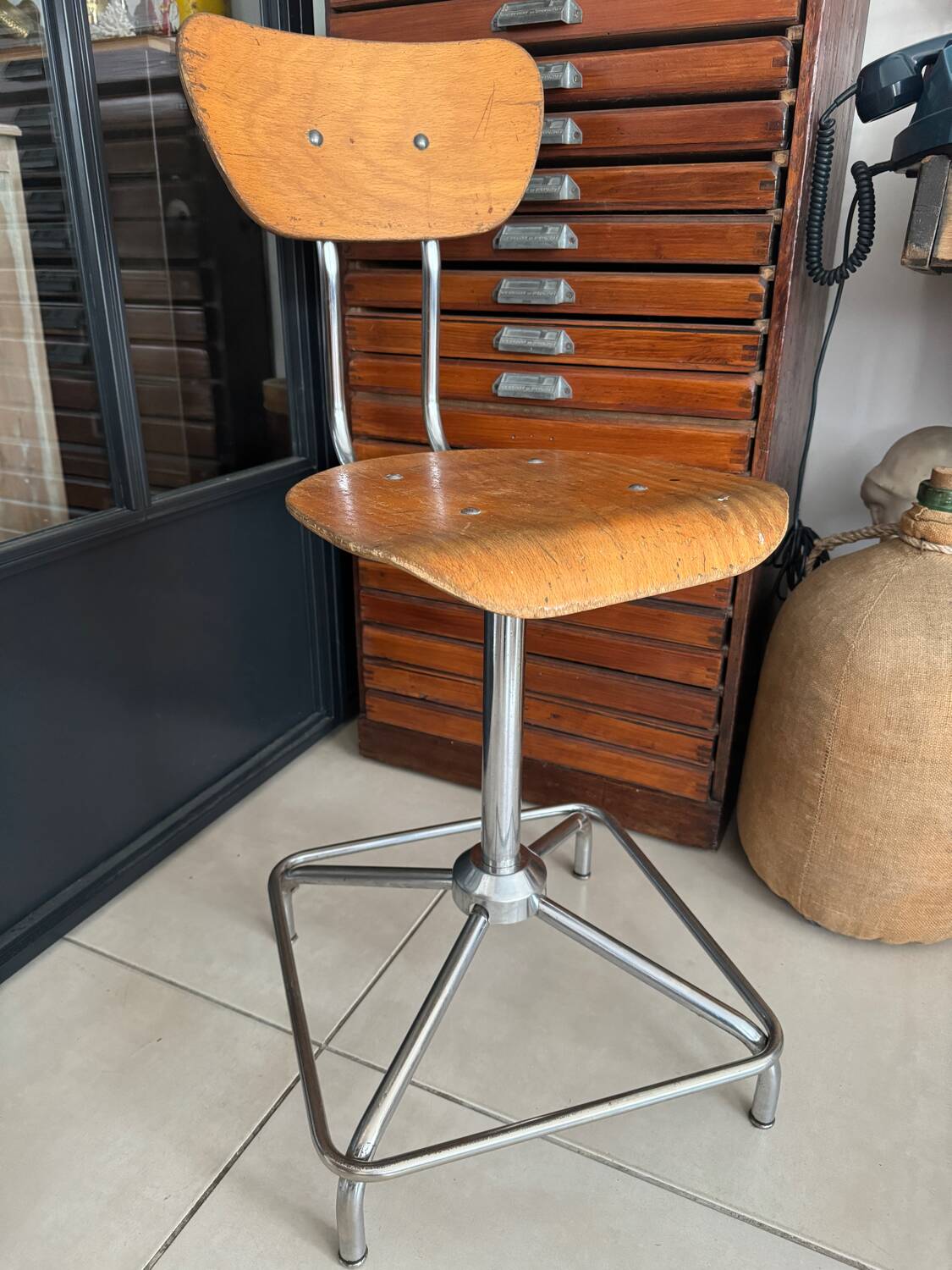 Old industrial workshop chair