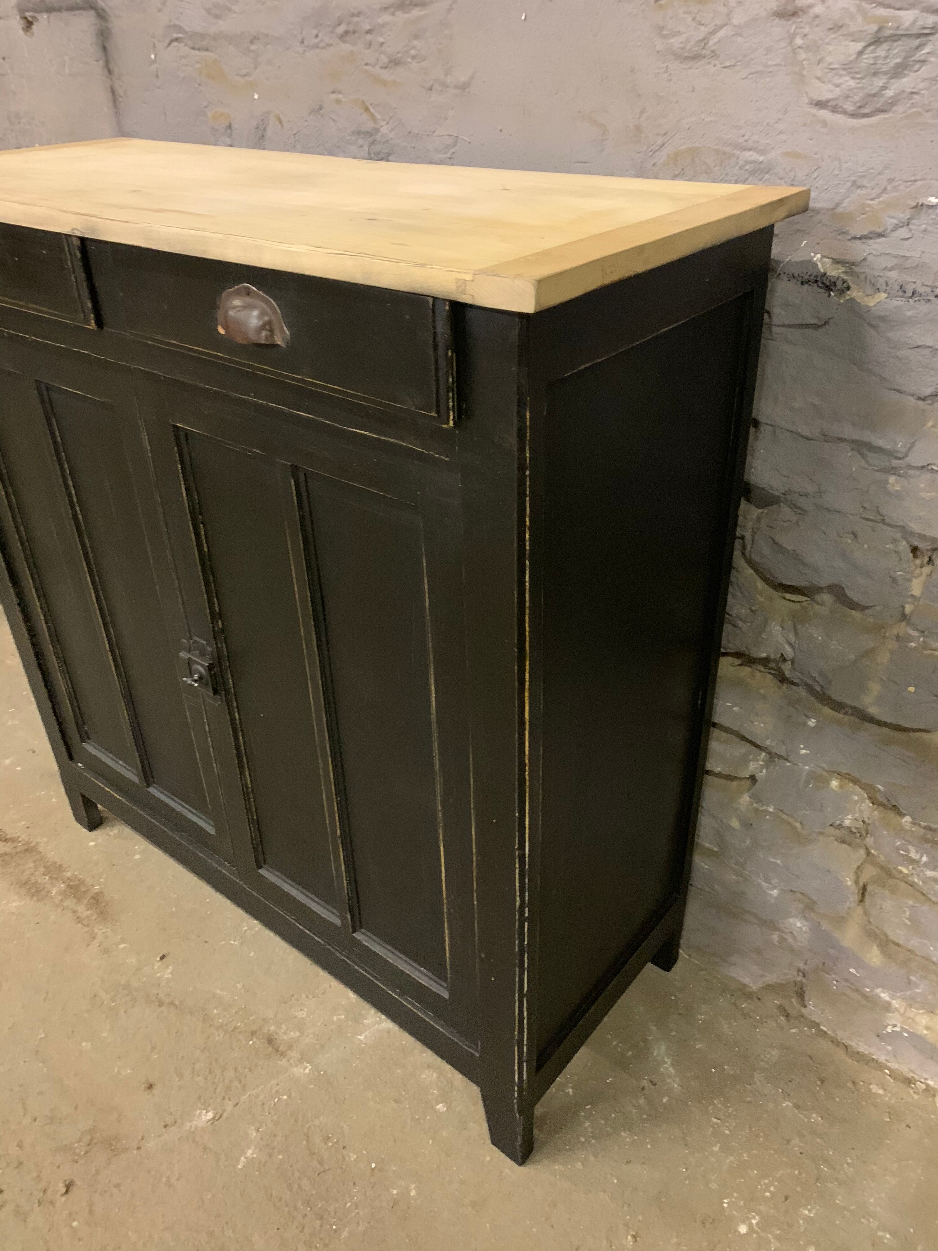 Old Parisian buffet patinated black 1950