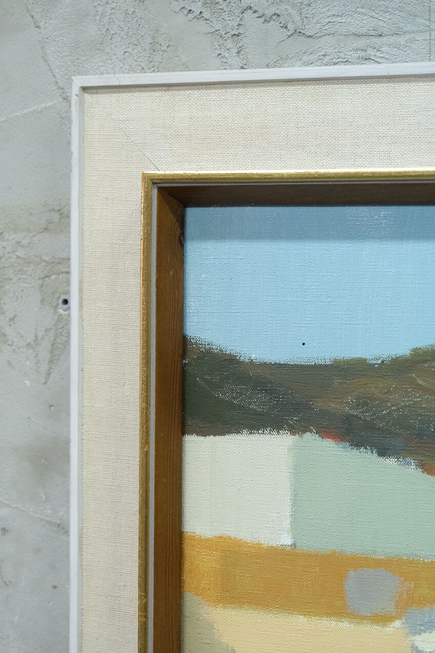 Stig Wernheden, Scandinavian Modern Landscape, 1960s, Oil on Canvas, Framed