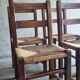 Set 4 chaises brutalistes paillees