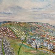 Spring landscape, Puy de Dôme, signed Maurice Bouillot, 1972