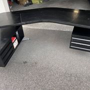 Boomerang Black Executive Desk assigned to Osvaldo Borsani for Tecno,