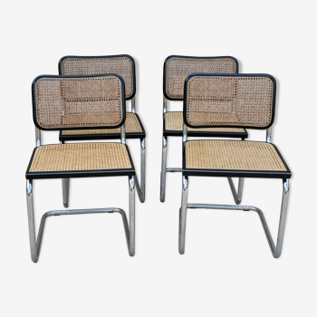 Lot de 4 chaises cesca B32 par Marcel Breuer, Italy