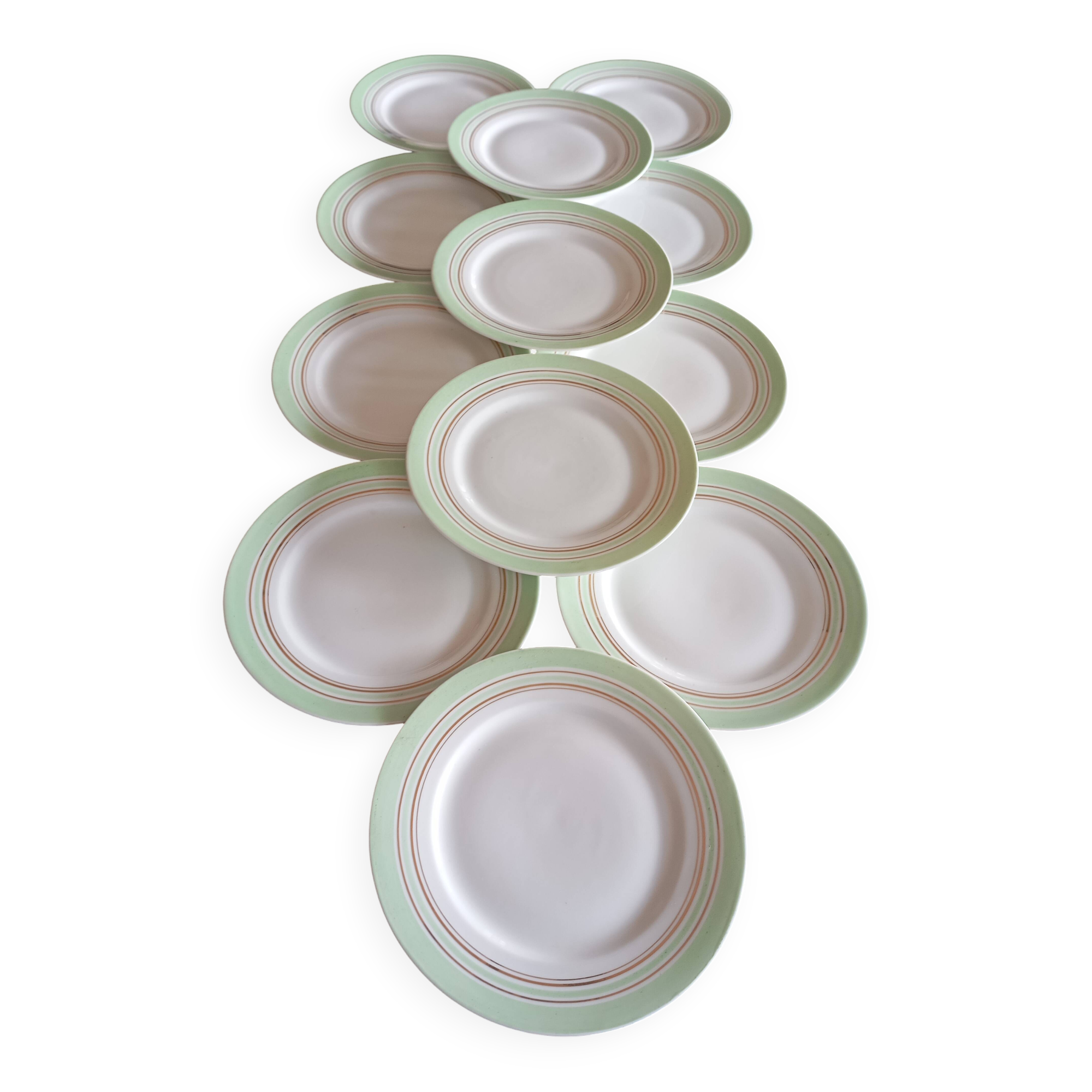 12 assiettes à dessert Descotte Reboisson & Barranger (D.R.B.) Limoges