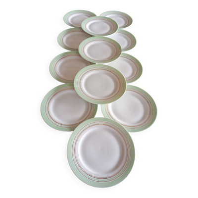 12 assiettes à dessert Descotte Reboisson & Barranger (D.R.B.) Limoges