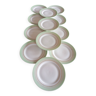 12 assiettes à dessert Descotte Reboisson & Barranger (D.R.B.) Limoges