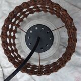 Chiseled glass and wicker suspension 1970