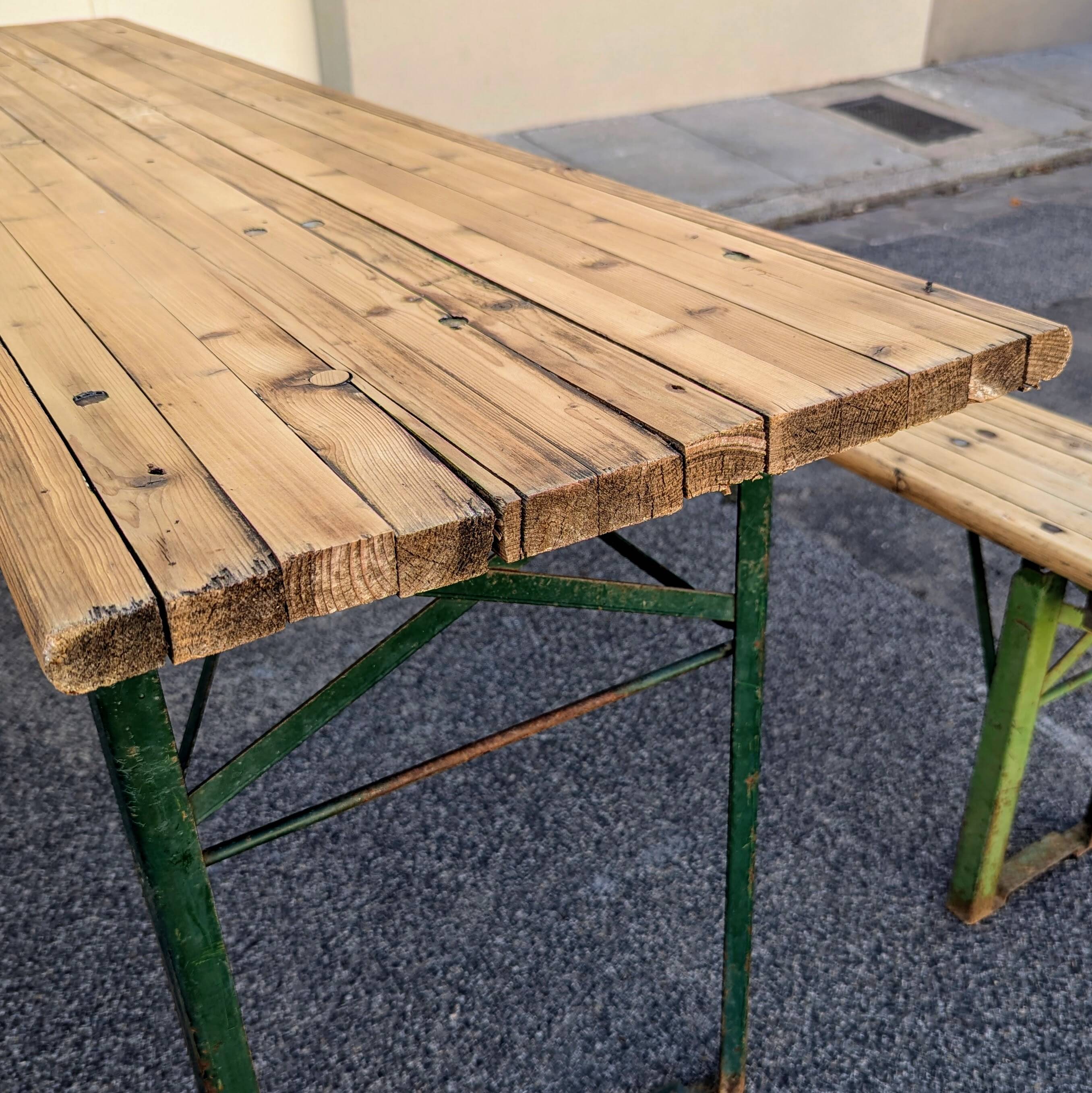 Guinguette table and benches set