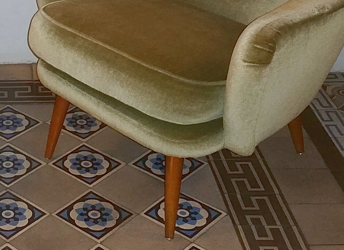 Organic Chair Danish Scandinavian years 50 / 60 ice green vintage