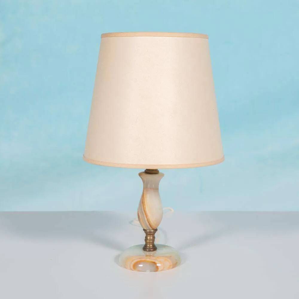 Bohemian table lamp from the 60s/70s, onyx and brass regency.