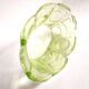 Art Deco oval bowl in green glass – geometric moulded decoration 1920-1930