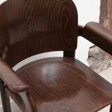 Vintage Bruno Rey ebony chair with armrests