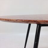 Italian Midcentury Coffee Table with Marble Top and Brass Feet, 1950s