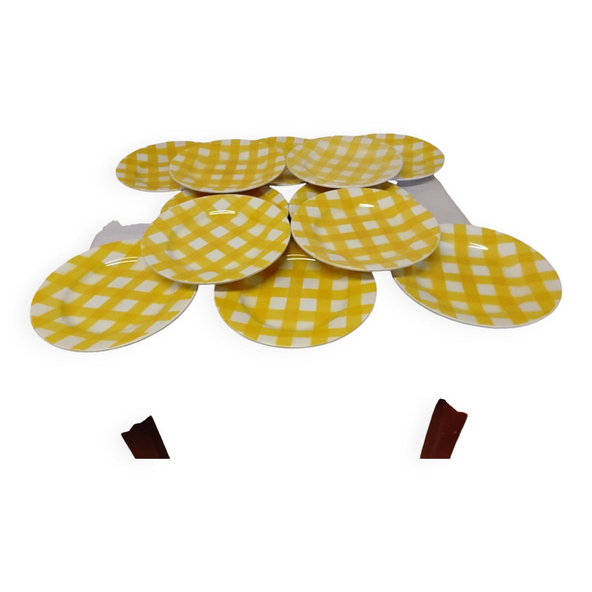 12 Plates Flat Sarreguemines France Vintage