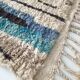 Moroccan Berber carpet Boujaad ecru with colorful patterns 228x157cm