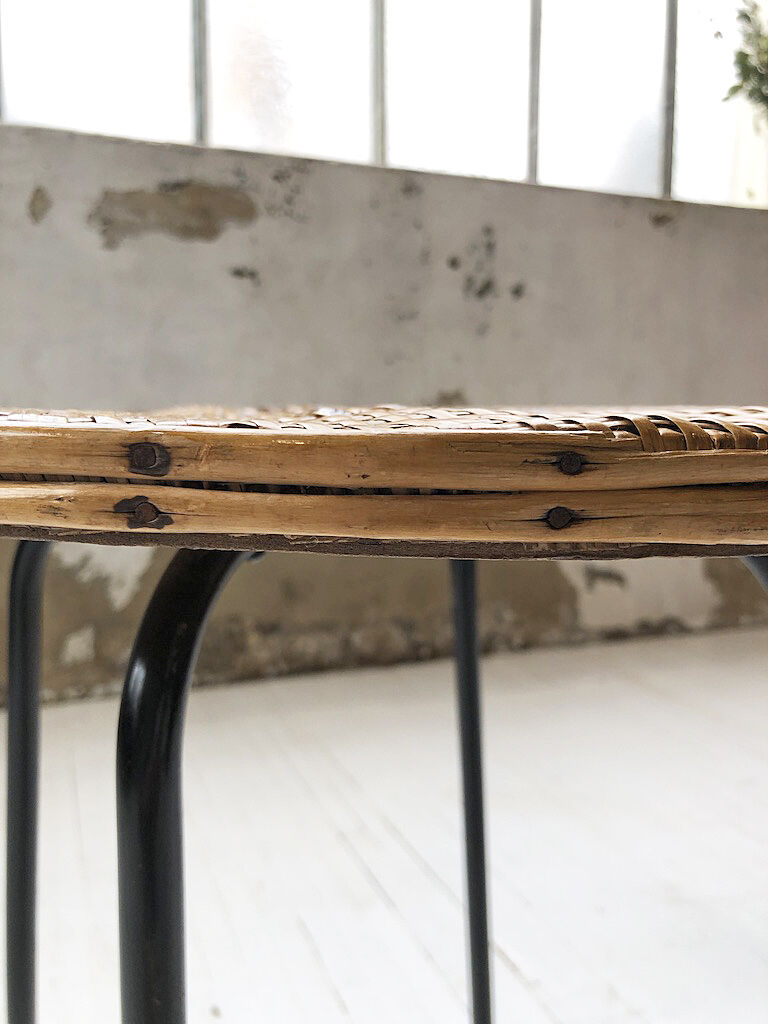 Wicker and metal coffee table