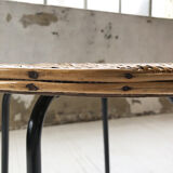 Wicker and metal coffee table