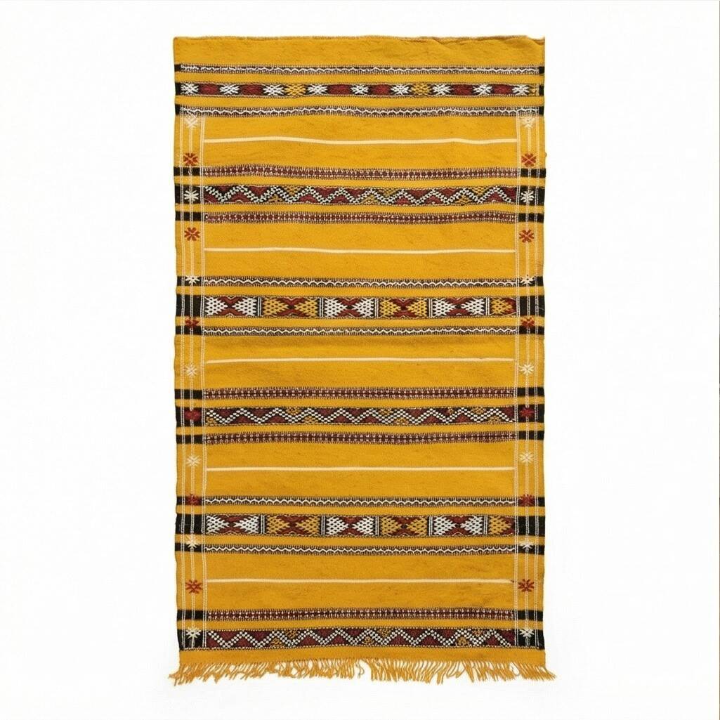 Tapis berbère jaune ethnique