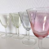 set of 6 glasses for cooked wine, multicolored pearly Arlequin digestif