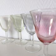 set of 6 glasses for cooked wine, multicolored pearly Arlequin digestif