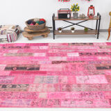 7x10 distressed pink turkish rug 300x208cm